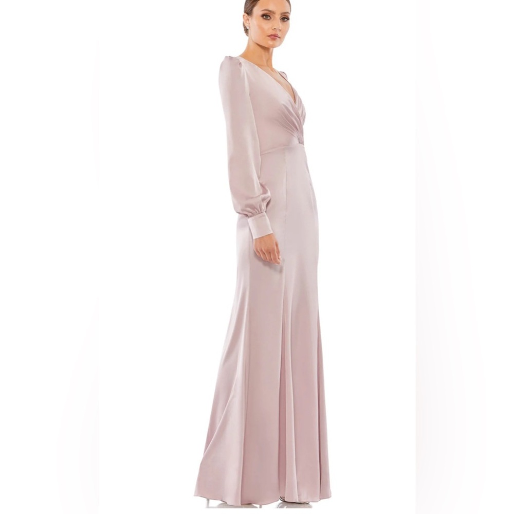 Mac Duggal Long Sleeve Dress in Light Pink